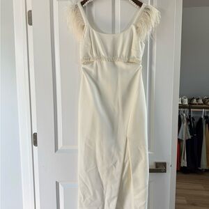 Likely Cream Flutter Sleeve Gown for Brides
